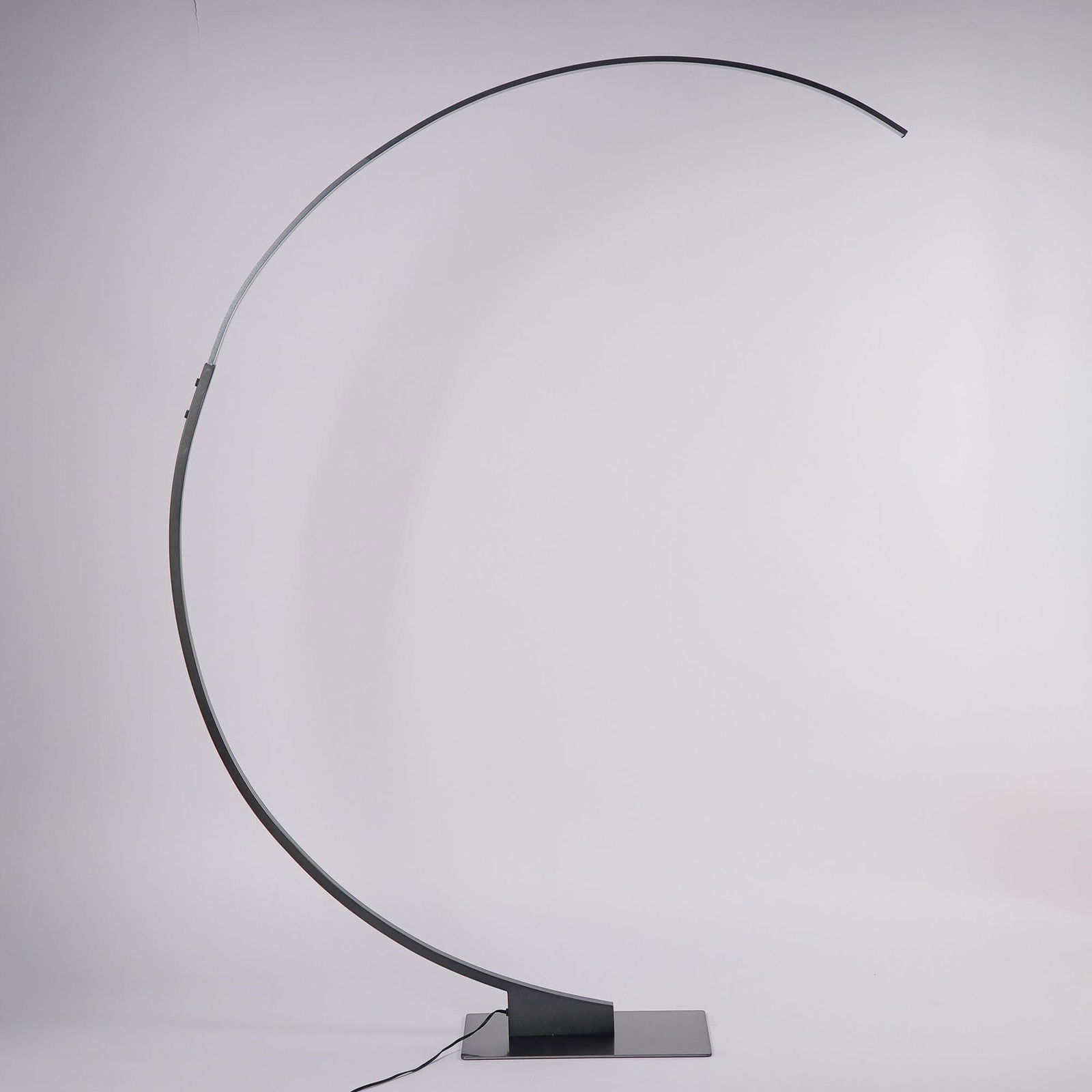 Modern Arched Floor Lamp with Brushed Steel Finish and Floor Switch