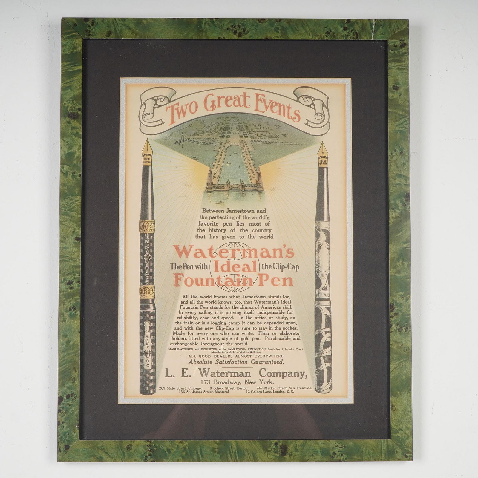 1907 Waterman's Ideal Fountain Pen Advertising Print Jamestown Exposition (1 of 6)