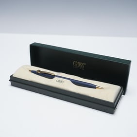 Cross Classic Century Ballpoint Pen -Blue with Gold Trim & Presentation Box
