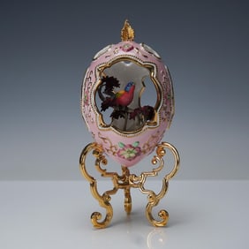 House of Faberge Franklin Mint Egg, Songbird with Original Box