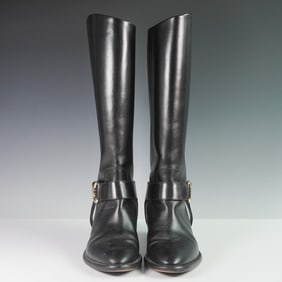 Louis Vuitton Westside Flat High Boots in Black Calf Leather