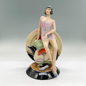 Peggy Davies Figurine, Lady on Teapot, Artist Original