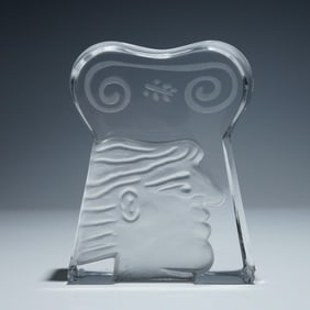 Alexandre Fassianos For Daum Crystal Paperweight, Narcisse