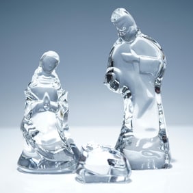 3pc Waterford Crystal Nativity Figurine Set, Holy Family