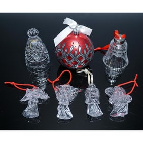 7pc Waterford Crystal Holiday Ornaments