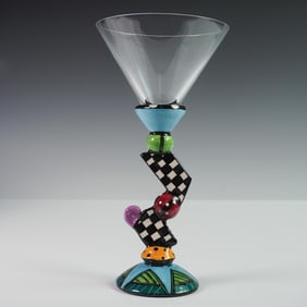 Steven McGovney & Tammy Camarot Hand-Painted Ceramic Martini Glass