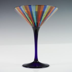 Cenedese Art Glass Martini Glass, Signed