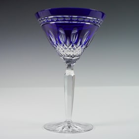 Waterford Cut to Cobalt Crystal Martini Glass