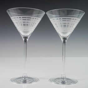 2pc Burberry Crystal Martini Glasses