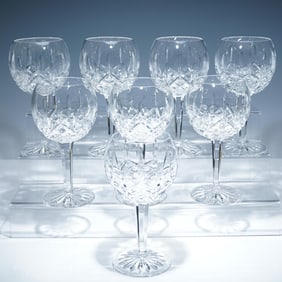 8pc Waterford Crystal Balloon Wine Glasses, Lismore