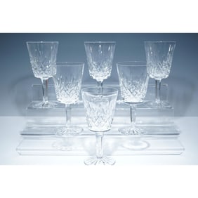 6pc Waterford Crystal Water Goblets, Lismore