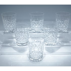 6pc Waterford Crystal Lismore Double Old Fashioned Glasses