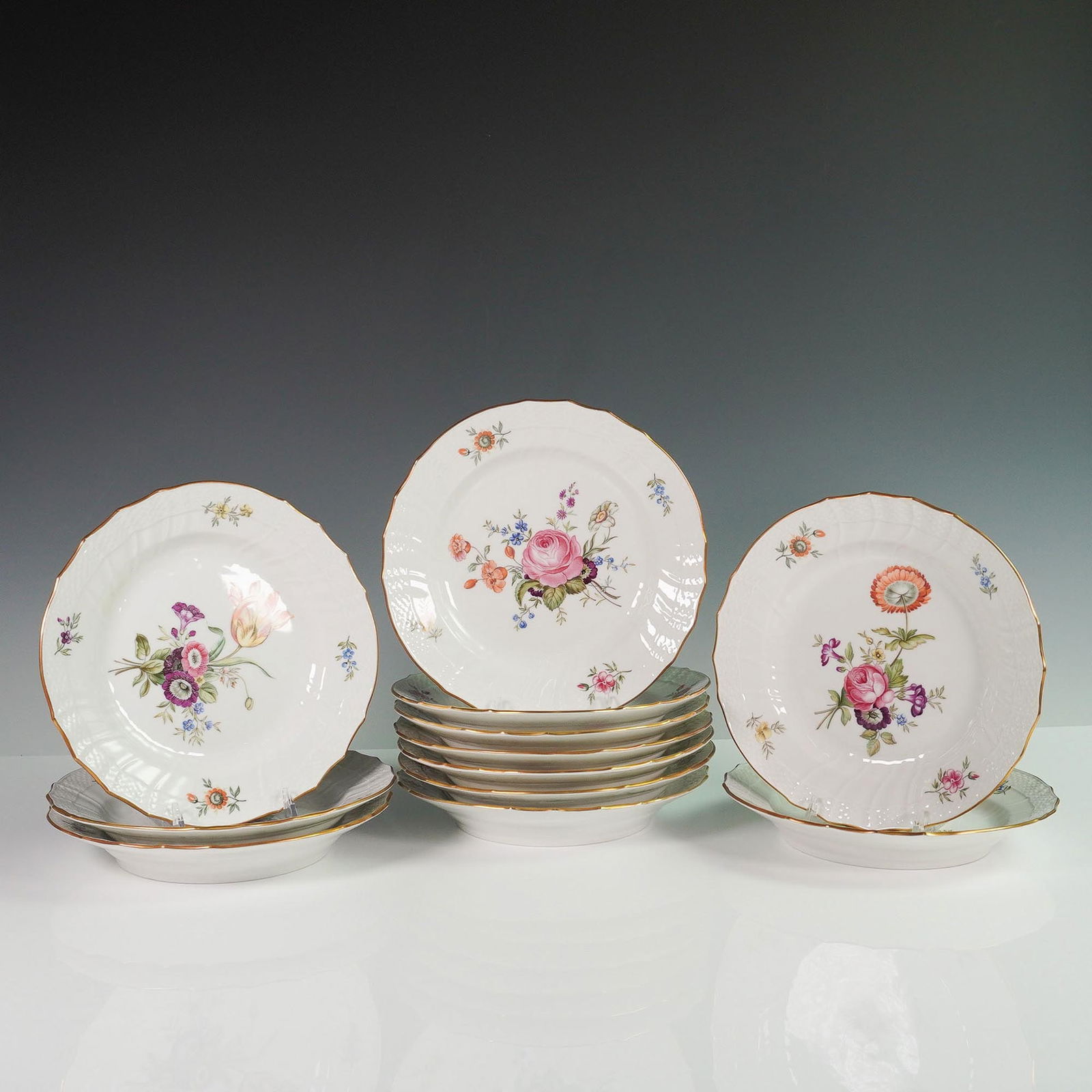 12pc Royal Copenhagen Frijsenborg Salad Plates (1 of 4)