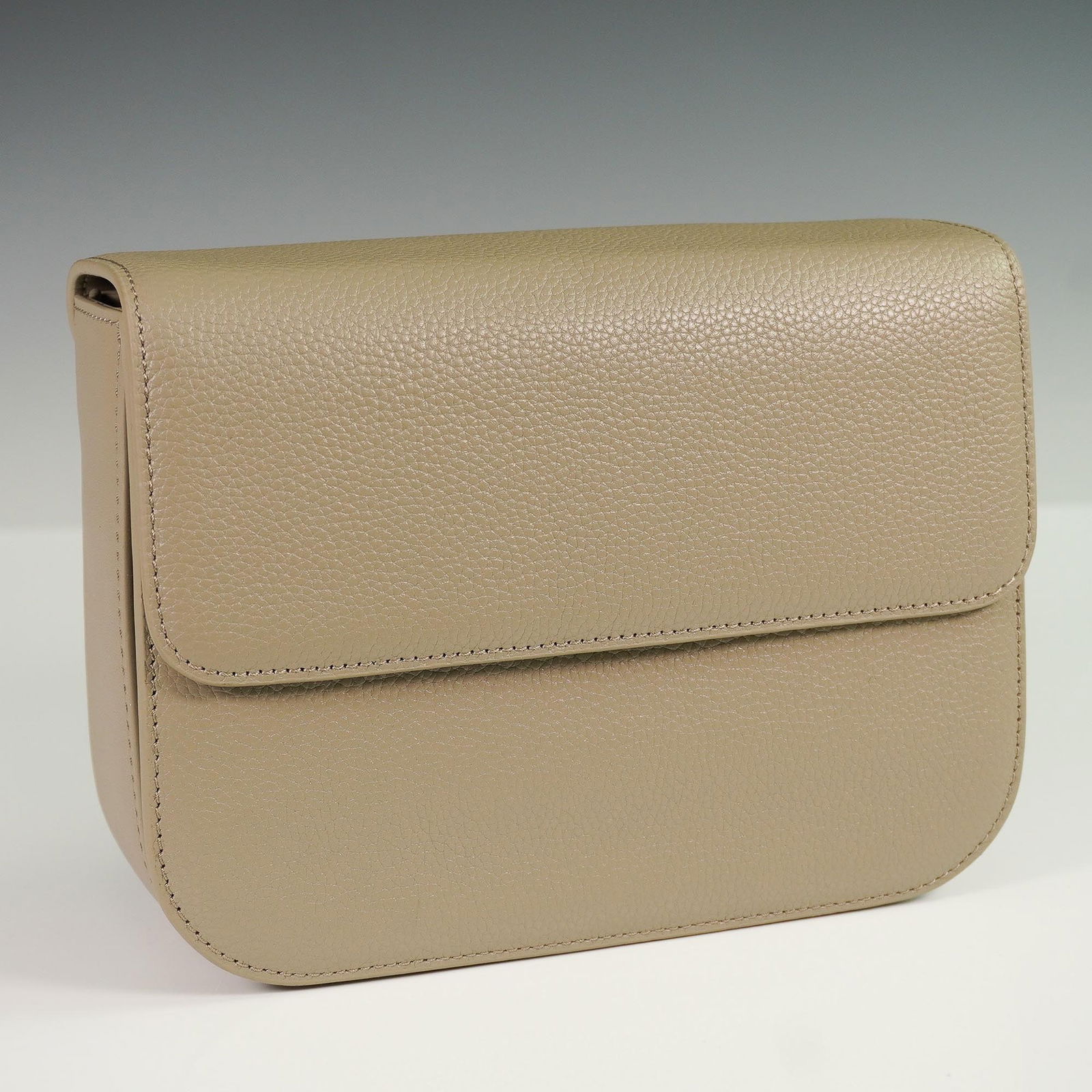 Bandolier Genuine Leather Flap Bag in Taupe with Detachable Strap (1 of 9)