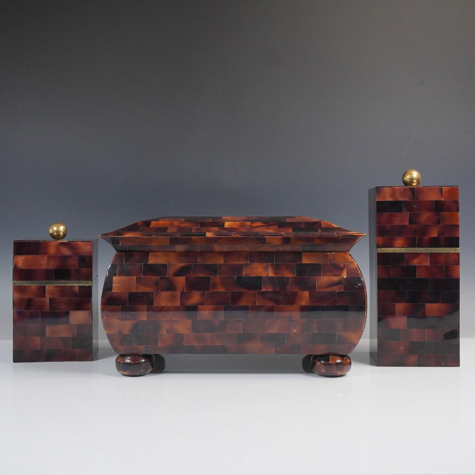 3pc Tessellated Horn Jewelry boxes (1 of 5)