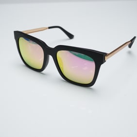 Diff Bella Polarized Sunglasses, Black and Rose Gold Frame