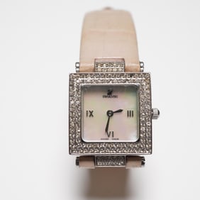 Swarovski Square Crystal Watch with Mother of Pearl Dial