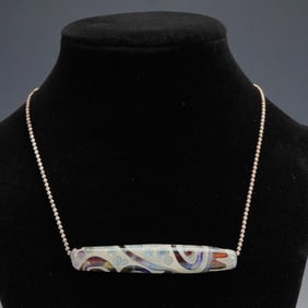 Murano Glass Pendant Necklace on Italian 925 Silver Chain
