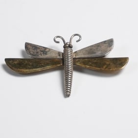 Mexican Mixed Metal Dragonfly Brooch T579