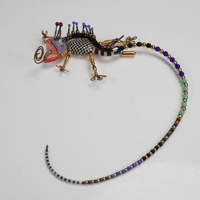 Jewelry 10 Whimsical Lizard Hat Pin with Beaded Tail