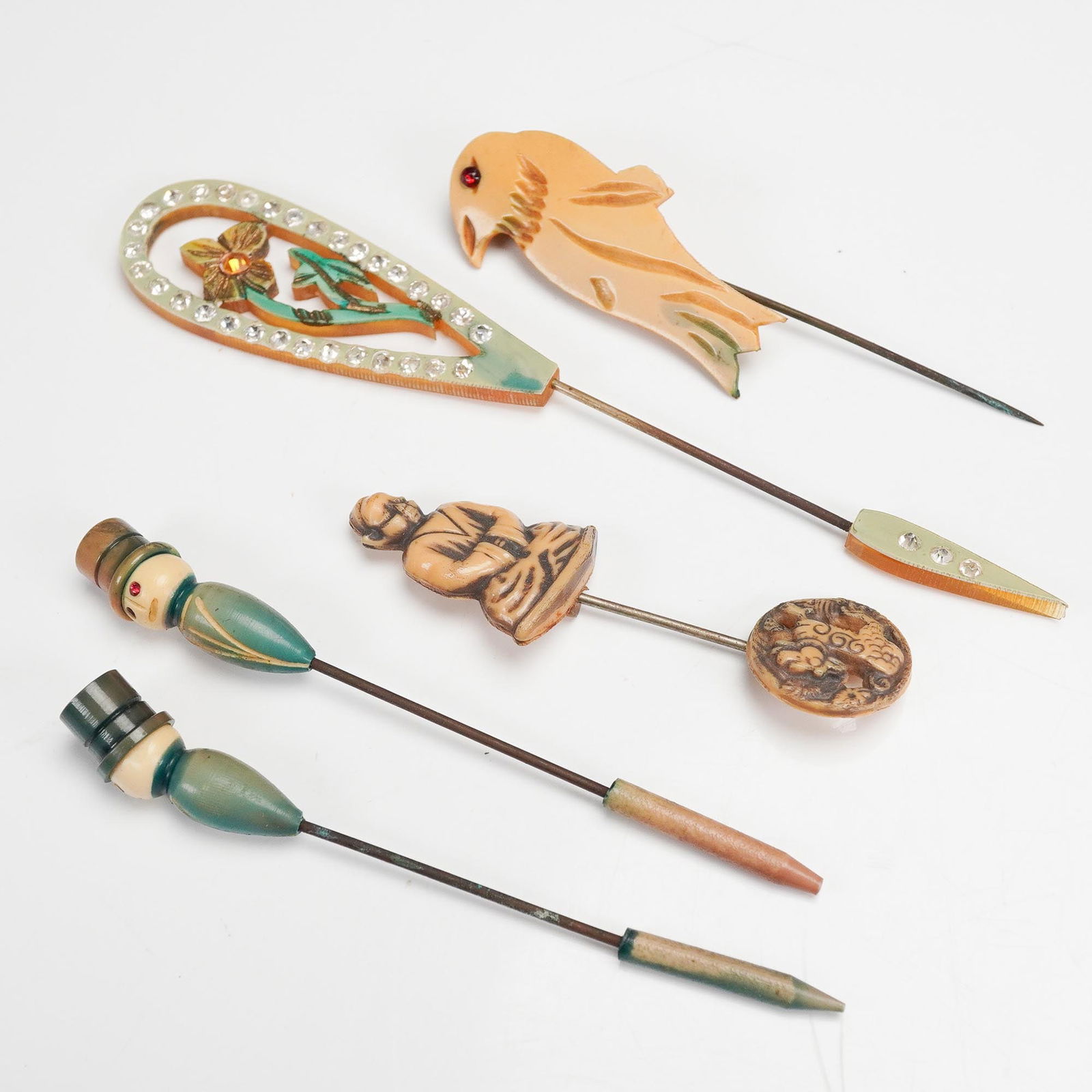 5pc Vintage Figural and Novelty Hat Pins (1 of 3)