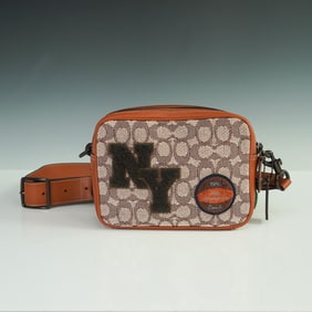 Coach Signature Flight Bag with NY Patch Design