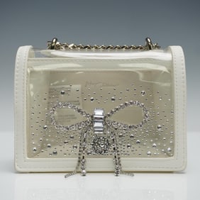 Betsey Johnson Clear Rhinestone Bow Bag