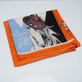 Western-Inspired Scarf with Horse and Cowboy Hat