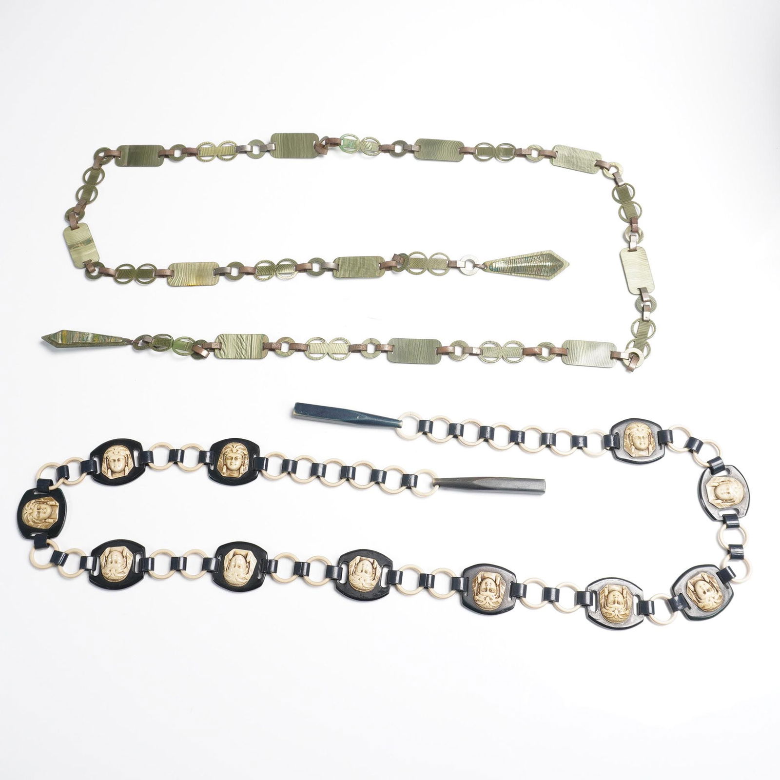 2pc Vintage Linked Egyptian Revival and Art Deco Style Belts (1 of 5)