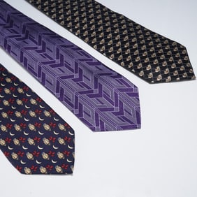 3pc Silk Ties, Louis Feraud, Turnbull & Asser, Rhodes & Brousse