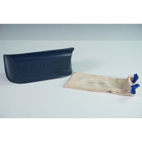 Louis Vuitton Blue Leather Eyeglass Case with Dust Bag