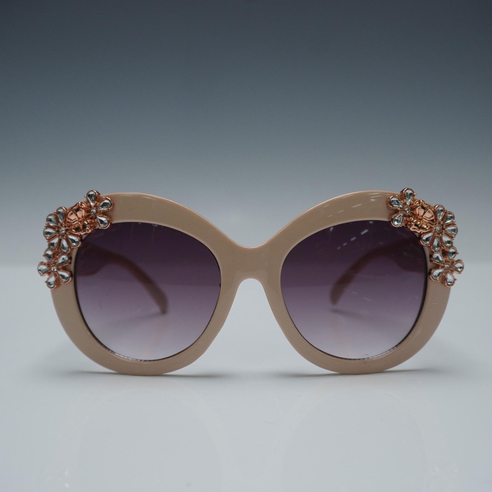 Betsey Johnson Embellished Pink Sunglasses with Gem Accents (1 of 5)