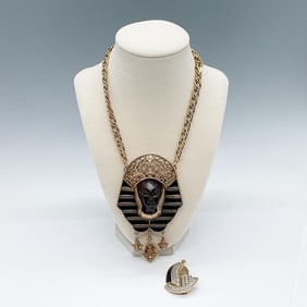 2pc Necklace and Pendant, Cleopatra-Inspired Design