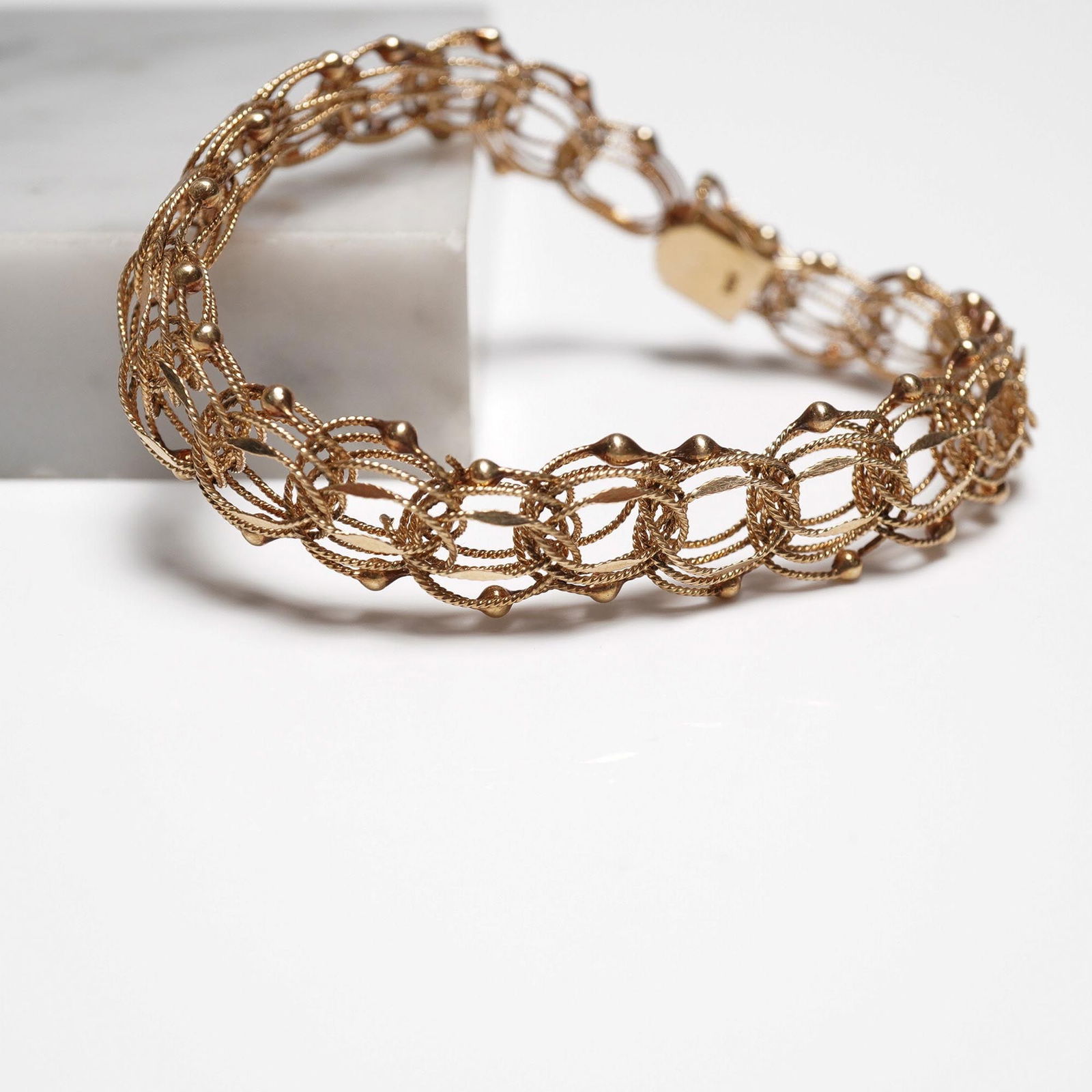 14K Gold Filigree Bracelet, 12.5g (1 of 3)