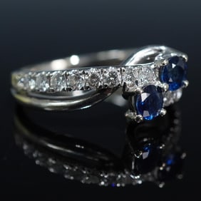 14K Gold, Sapphire and Diamond Ring