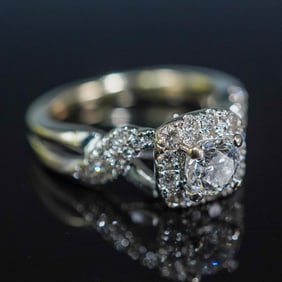 Vera Wang 14K White Gold and Diamond Ring