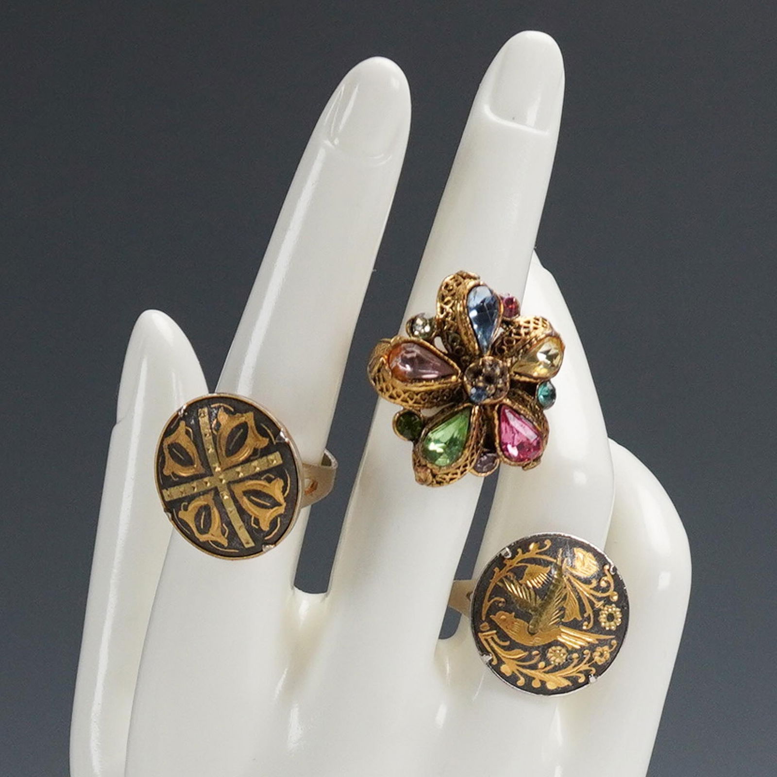 3pc Vintage Adjustable Costume Rings (1 of 3)