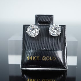 14K Gold and Diamond Stud Earrings