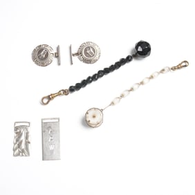 5pc Mixed Group of Vintage Sterling and Beaded Accessories