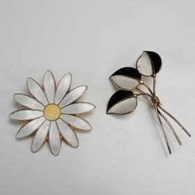 2pc Aksel Holmsen and Albert Scharning Sterling Brooches