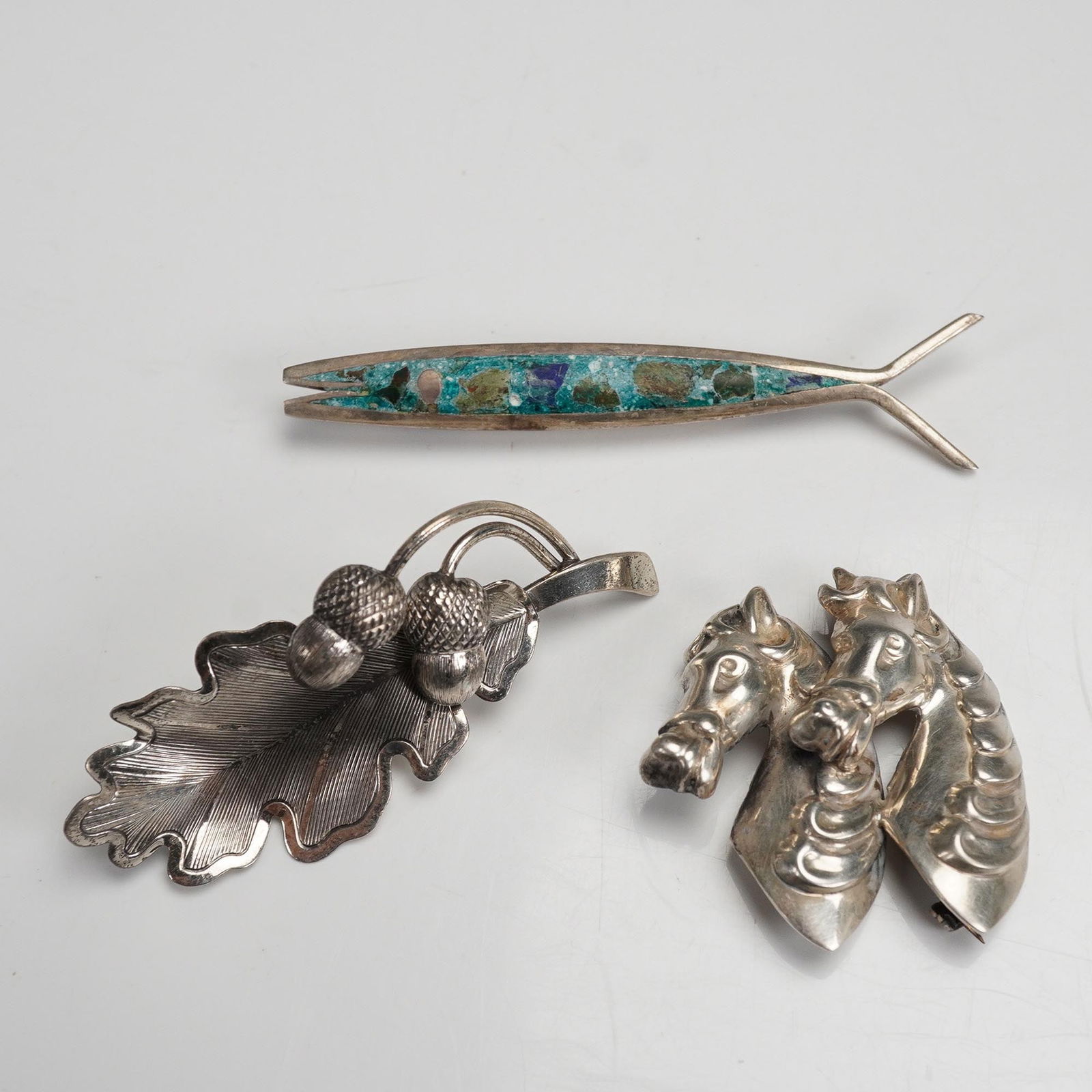 3pc Vintage Sterling Silver Brooches (1 of 3)