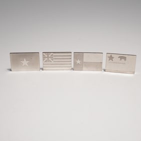 4pc Sterling Silver Historical Flag Bars