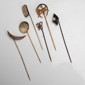 6pc vintage Assorted Lot of Hat Pins