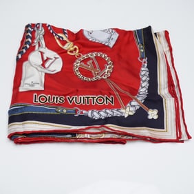 Louis Vuitton Silk Scarf, Chains and Charms Print