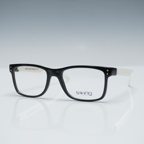 Swing TikTak-2 Eyeglasses, Black & White Memory Flexible Frame