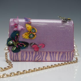 Betsey Johnson Butterfly Crossbody Bag with Pearl Strap