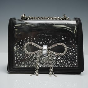 Betsey Johnson Clear Rhinestone Bow Crossbody Bag