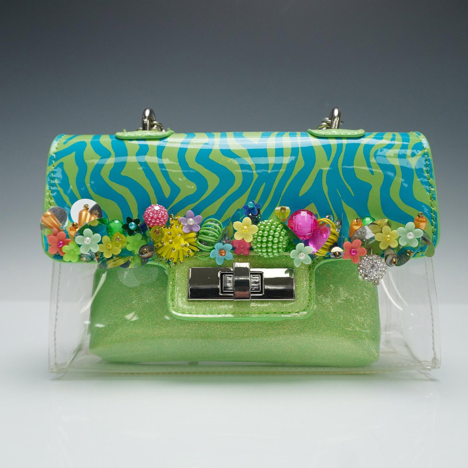 Betsey Johnson Ornamented Clear Crossbody Bag with Beaded Handle and Insert (1 of 6)