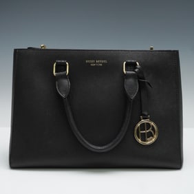 Henri Bendel Black Saffiano Leather Satchel Handbag