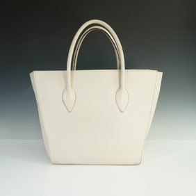 Tory Burch White Leather Robinson Tote Bag